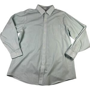 Brooks Brothers Regent Dress Shirt Mens 18 6/7 Green Stripe Cotton Non Iron